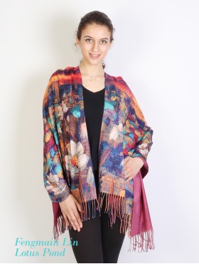 Water Lilies Oil Painting Scarf